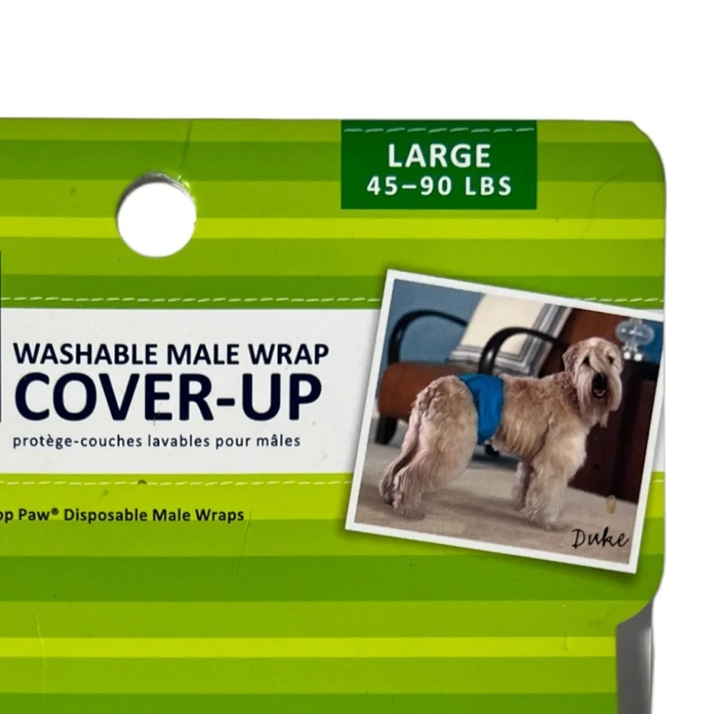 NWT 2 Top Paw Washable Male Wrap Cover-Ups Size Large